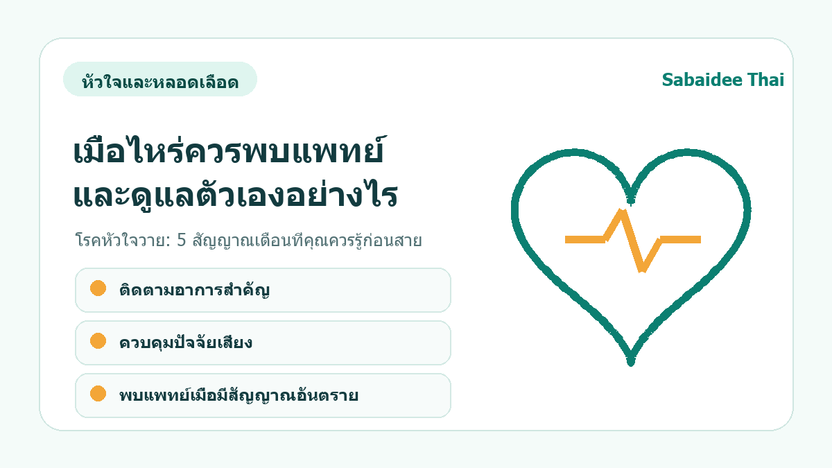 โรคหัวใจวาย: 5 สัญญาณเตือนที่คุณควรรู้ก่อนสาย การดูแลเบื้องต้น