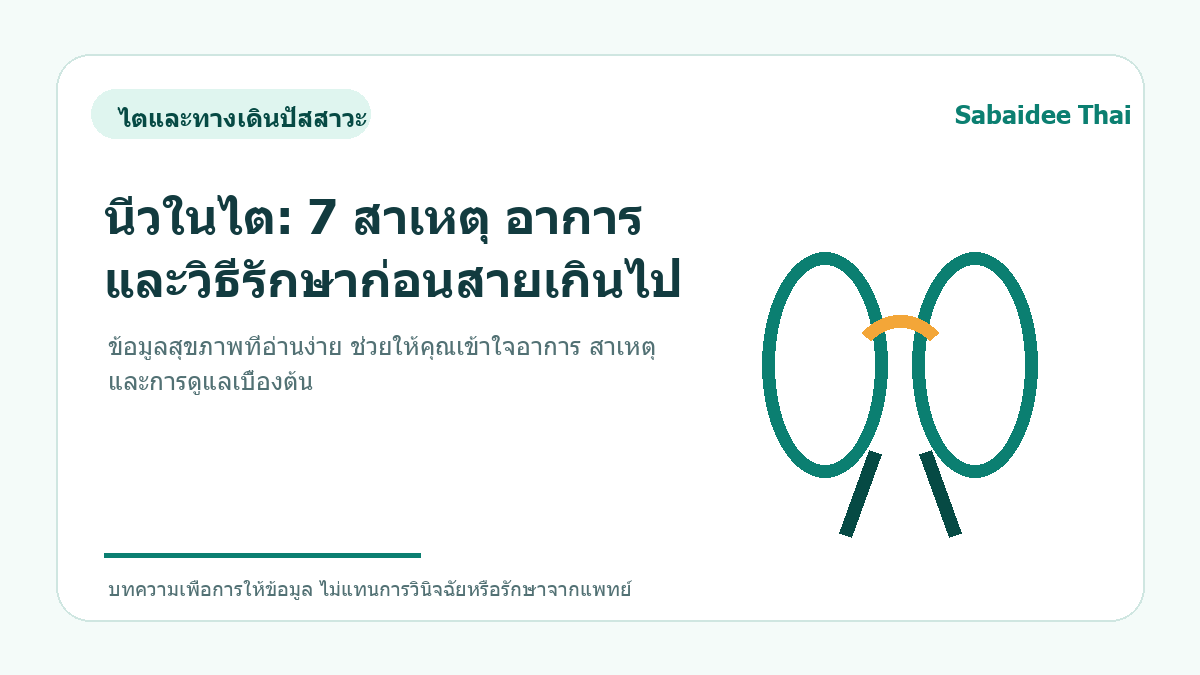 นิ่วในไต: 7 สาเหตุ อาการ และวิธีรักษาก่อนสายเกินไป